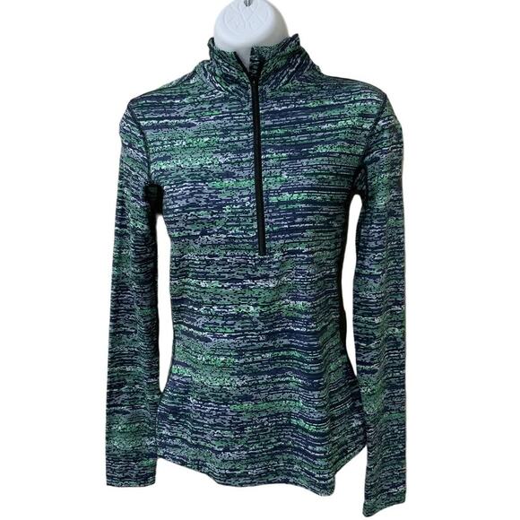 Nike Dri Fit Activewear Top Women XS Petite Long Sleeves 1/2 Zip Multicolor - Picture 1 of 8